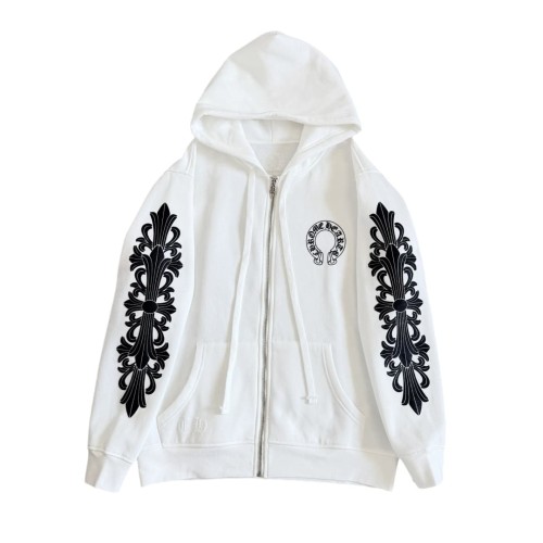1:1 quality version Horseshoe Flower Arm Print Antique Silver Zipper Hoodie 28893087