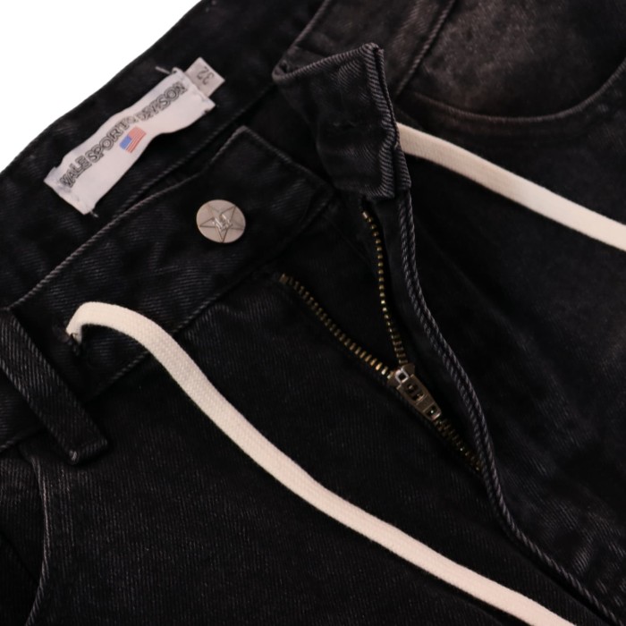 Sunflower Waterdrop Rhinestone Washed Denim Shorts 2 colors 28899679