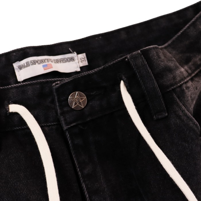Sunflower Waterdrop Rhinestone Washed Denim Shorts 2 colors 28899679