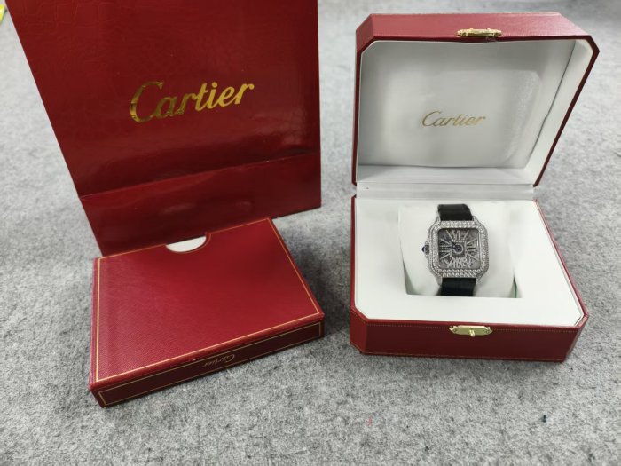 1:1 quality version Santos Silver Skeleton Dial Moissanite Mechanical Watch【Dial diameter：40mm】28773751