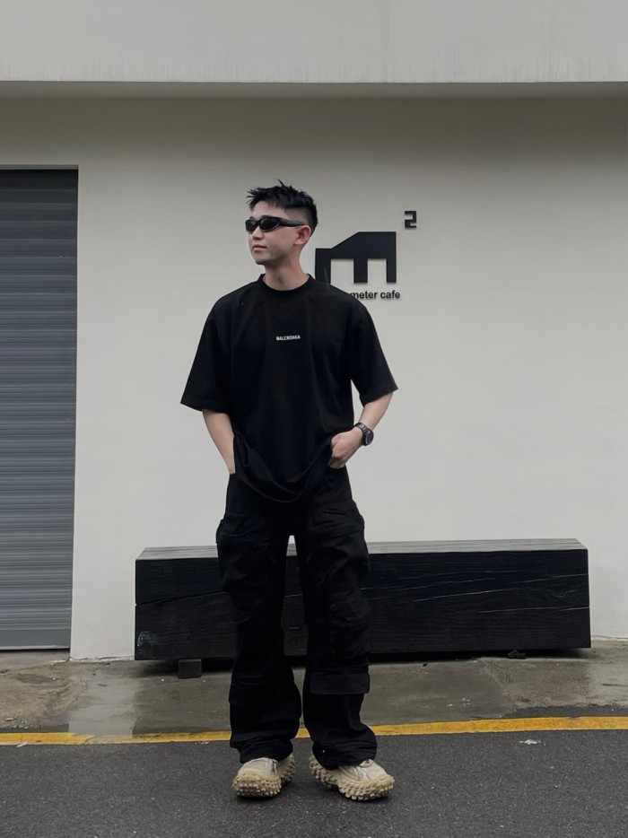 1:1 quality version Letter Logo Reflective Print Tee 2 colors 28903005