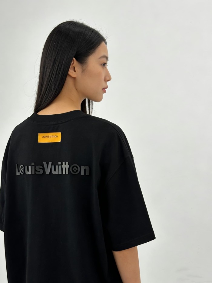 1:1 quality version Front and Back Logo Thick Pressure Adhesive Crew Neck Tee 3 colors 28903018