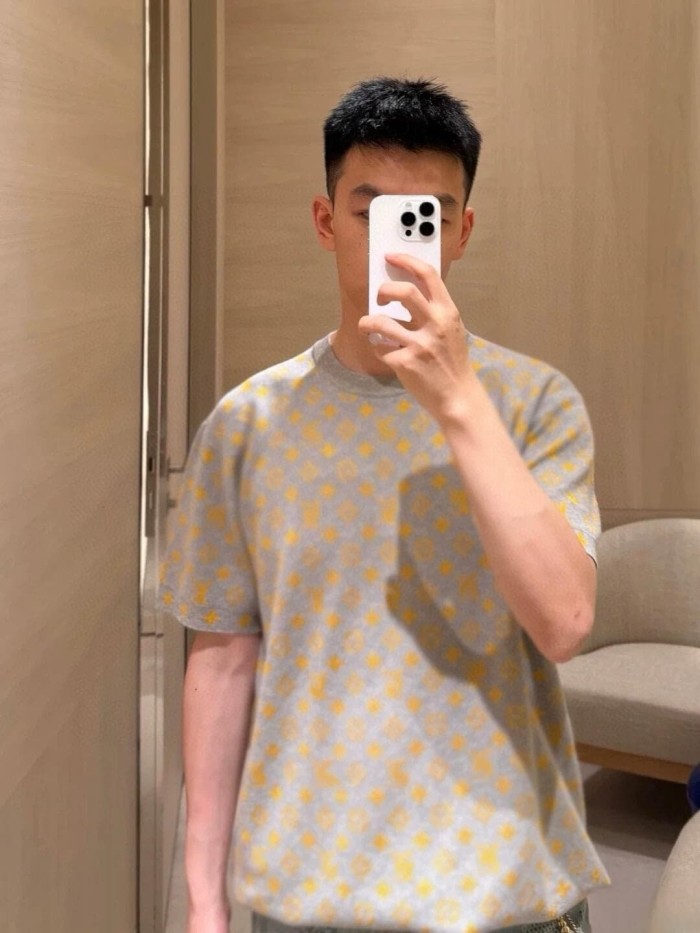 1:1 quality version All-Over Vintage Print Knitted Tee 28903015