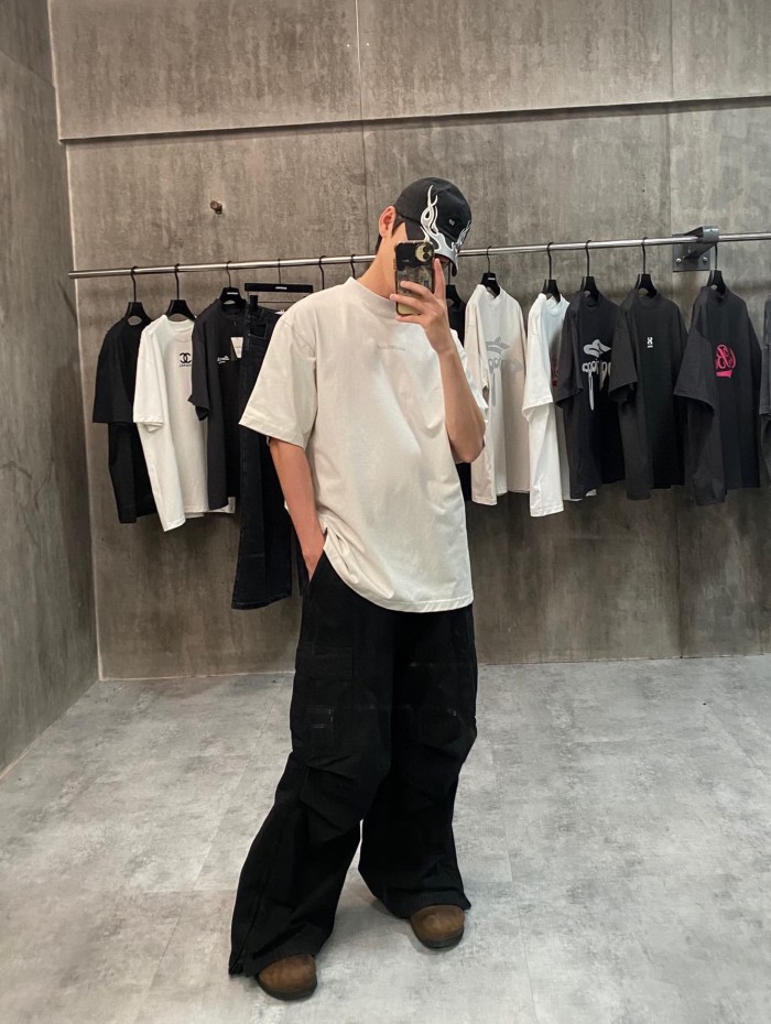 1:1 quality version Letter Logo Reflective Print Tee 2 colors 28903005