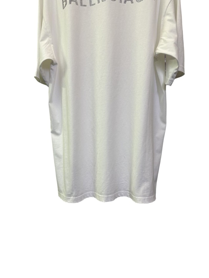 1:1 quality version Front and Back Letter Rhinestone Washed Tee 2 colors 28903003