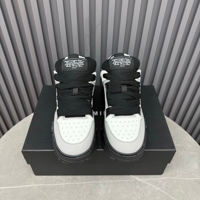 1:1 quality version Grey-Black Color Block Double M Chunky Bread Sneakers 28927016