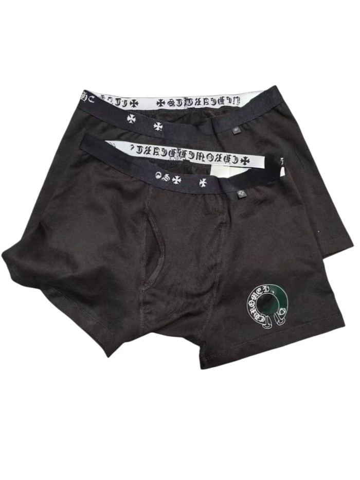 Pure cotton letter print boxer briefs, unisex, black 28933111