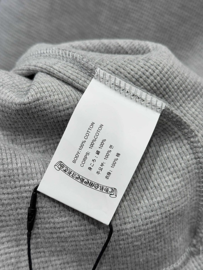 1:1 quality version Cotton Waffle Knit Cross Patch Crew Neck Long Sleeve Sweatshirt 2 colors 28938005