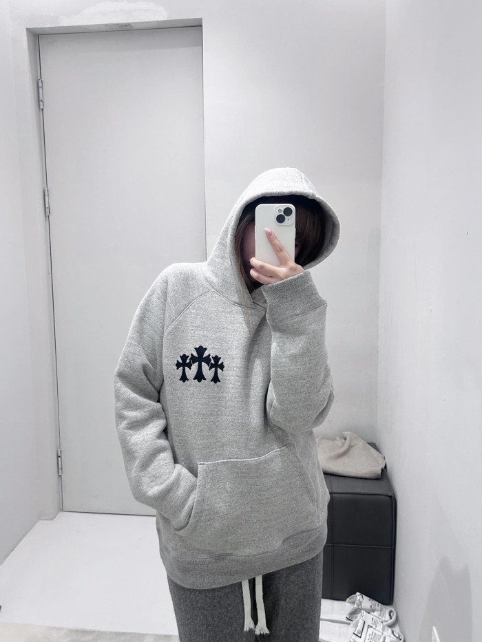 1:1 quality version French Terry Cross Patch 3D Embroidered Hoodie 2 colors 28938242