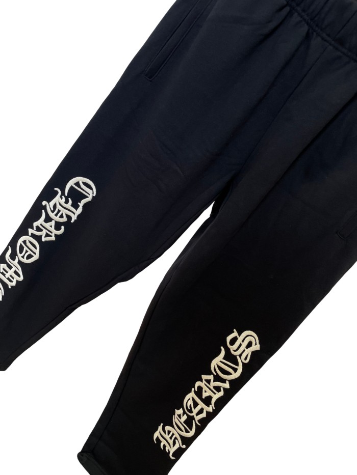 1:1 quality version Sanskrit White Gothic Letter Embroidery Casual Pants 28938257
