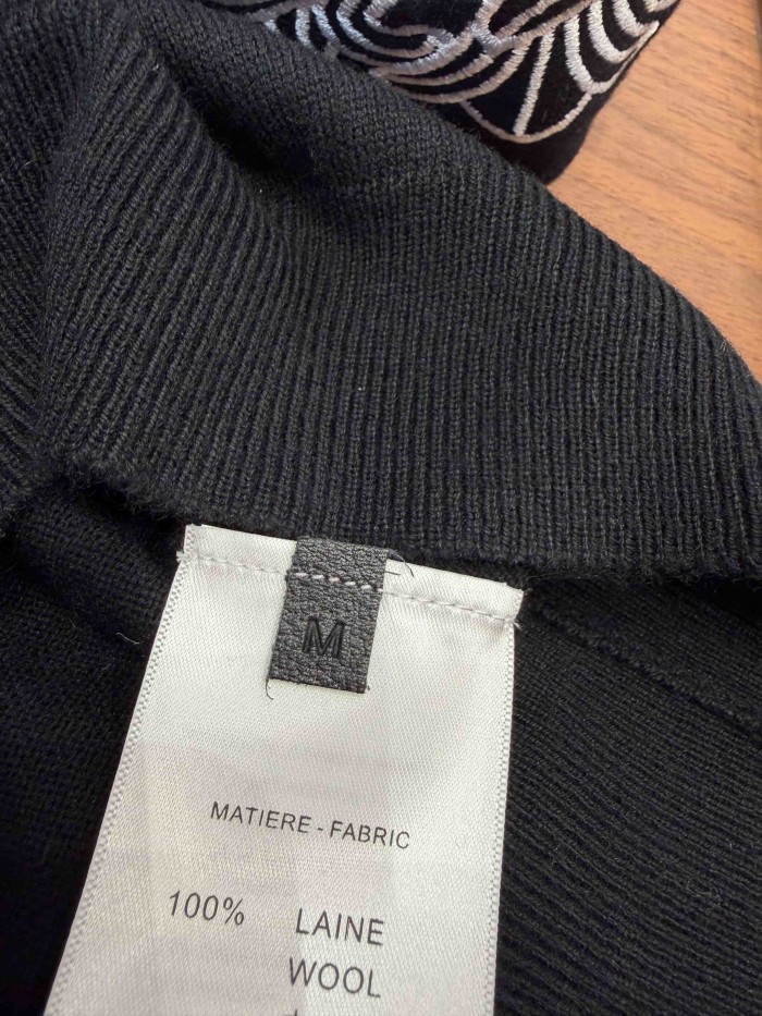 1:1 quality version Scroll Pattern Embroidered Crew Neck Wool Sweater 2 colors 28938051