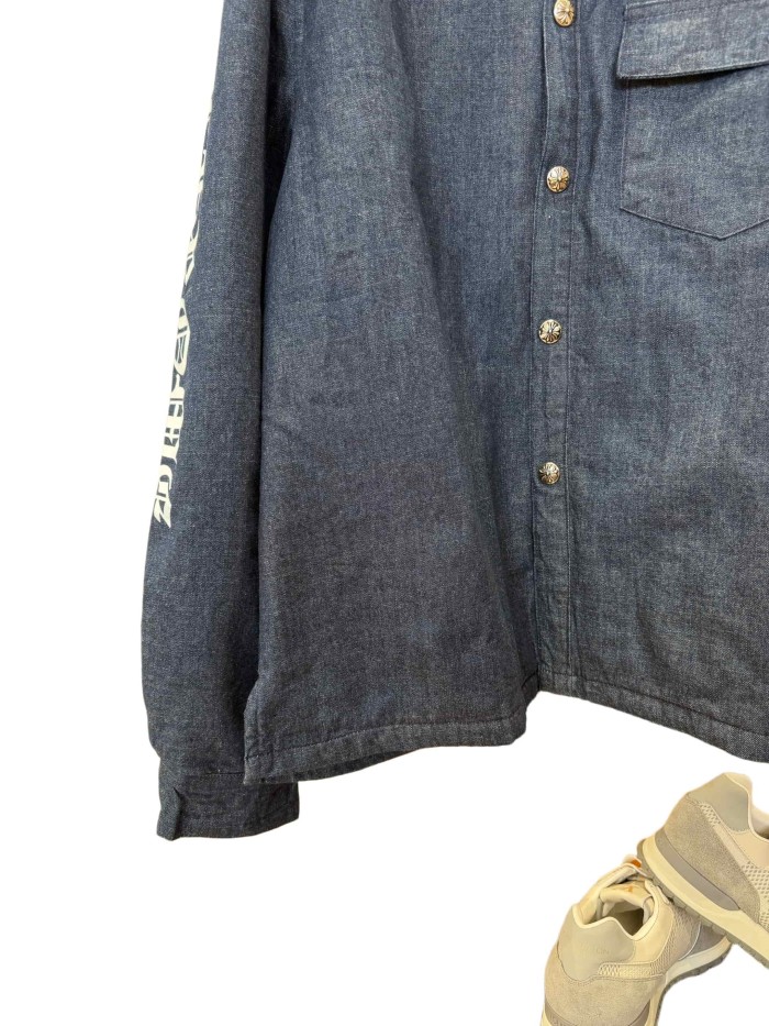 1:1 quality version Sanskrit Print Denim Shirt Jacket 28937971