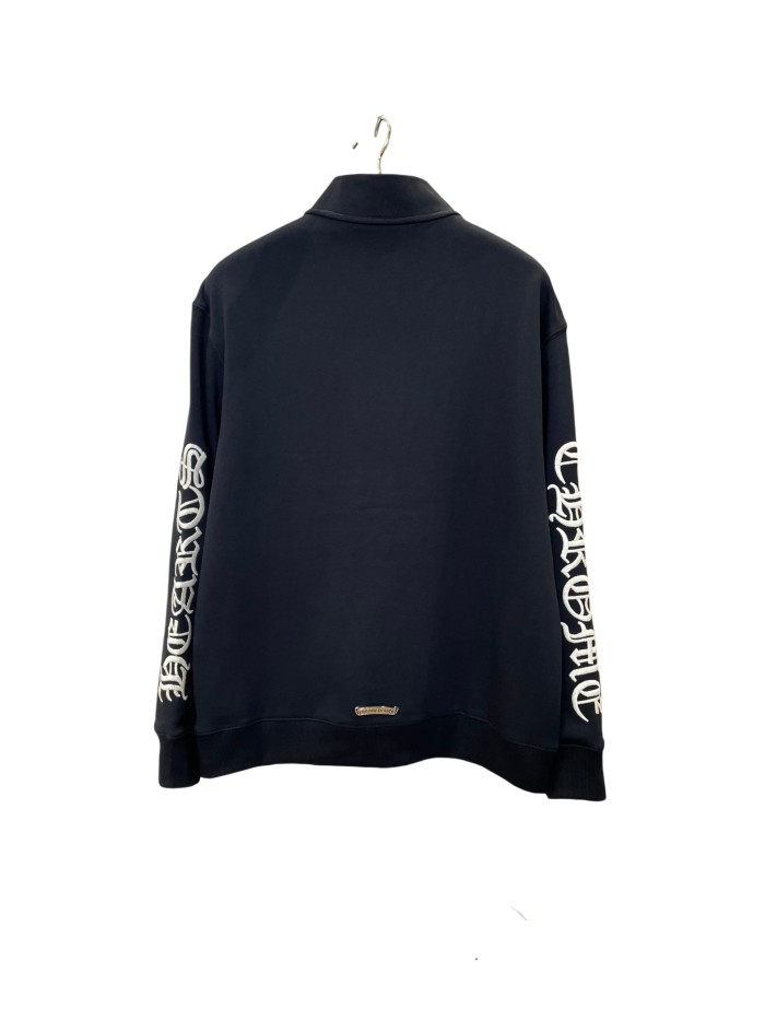 1:1 quality version Gothic Pattern Embroidered Half-Zip Sweatshirt 28938265