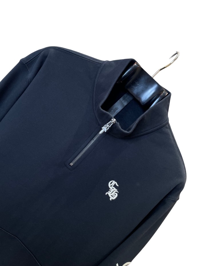 1:1 quality version Gothic Pattern Embroidered Half-Zip Sweatshirt 28938265