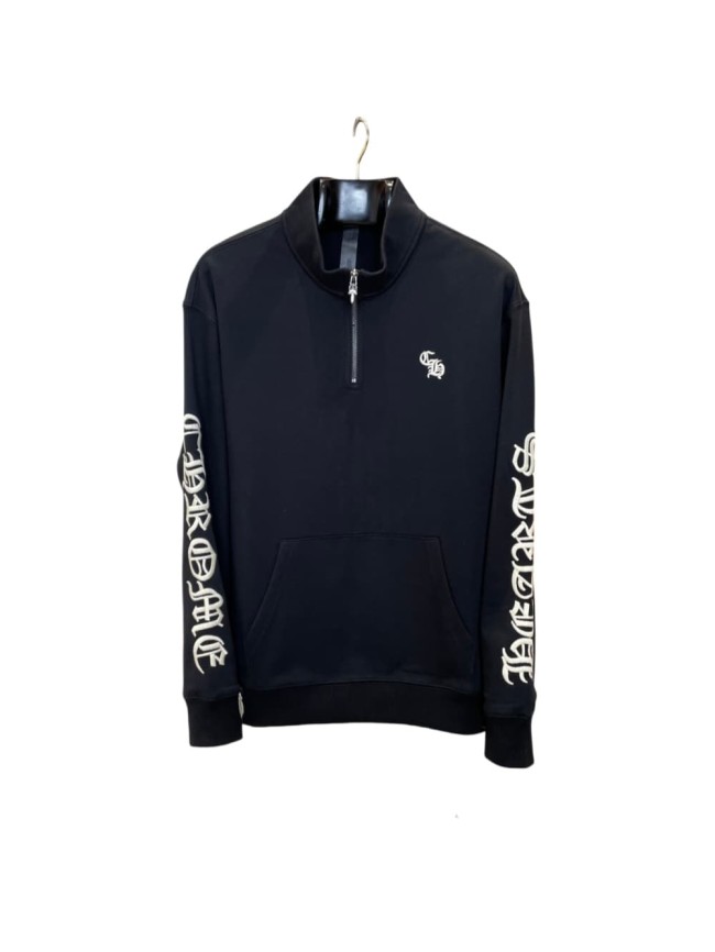1:1 quality version Gothic Pattern Embroidered Half-Zip Sweatshirt 28938265