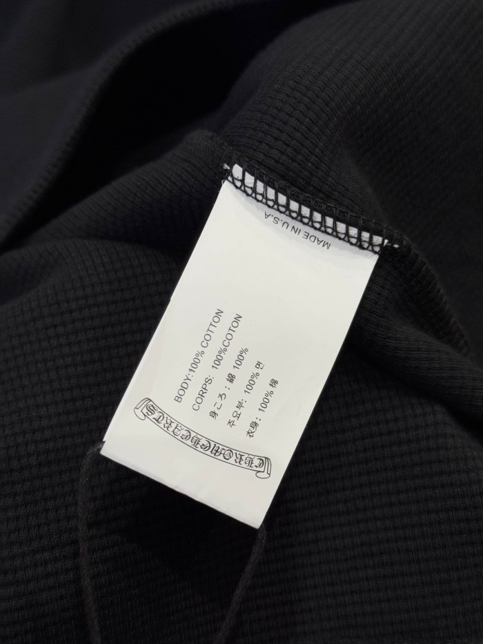 1:1 quality version Cotton Waffle Knit Cross Patch Crew Neck Long Sleeve Sweatshirt 2 colors 28938005