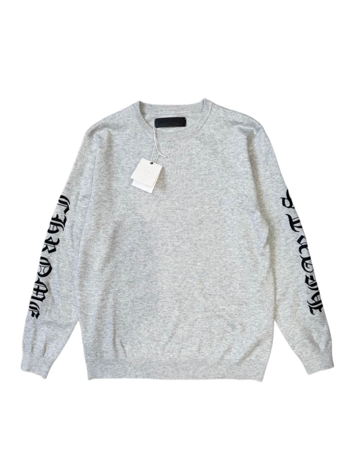 1:1 quality version Scroll Pattern Embroidered Crew Neck Wool Sweater 2 colors 28938051