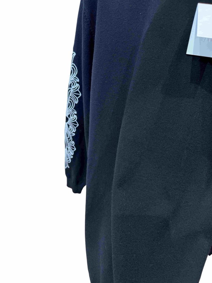 1:1 quality version Scroll Pattern Embroidered Crew Neck Wool Sweater 2 colors 28938051