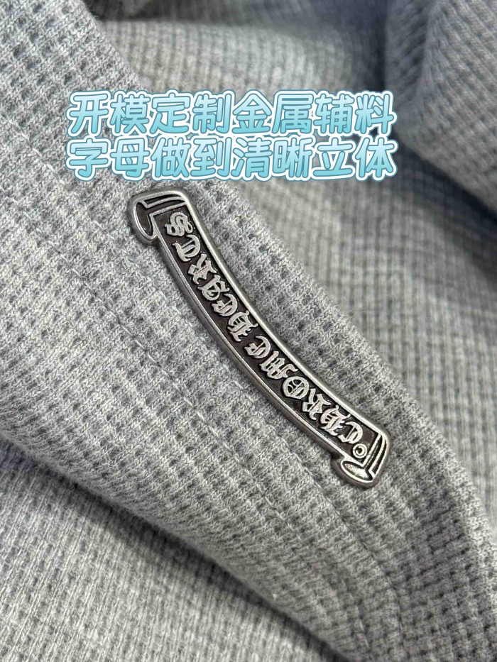 1:1 quality version Cotton Waffle Knit Cross Patch Crew Neck Long Sleeve Sweatshirt 2 colors 28938005