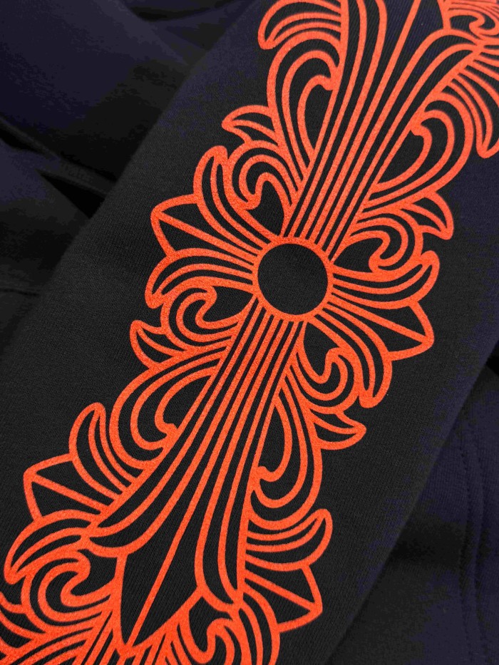 1:1 quality version Sanskrit Scroll Print Rubberized Pullover Hoodie 28945488