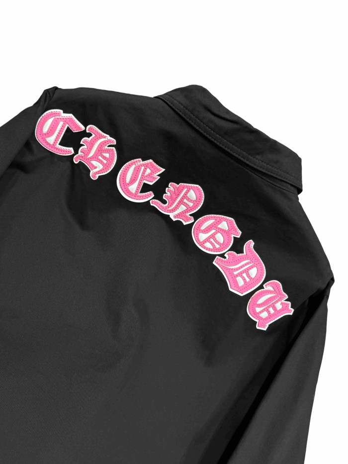 1:1 quality version pink & white cross leather patches denim Vintage jacket 28959621