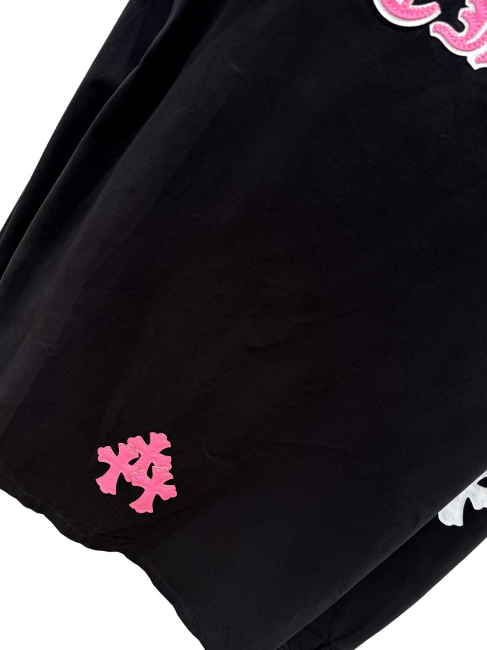 1:1 quality version pink & white cross leather patches denim Vintage jacket 28959621