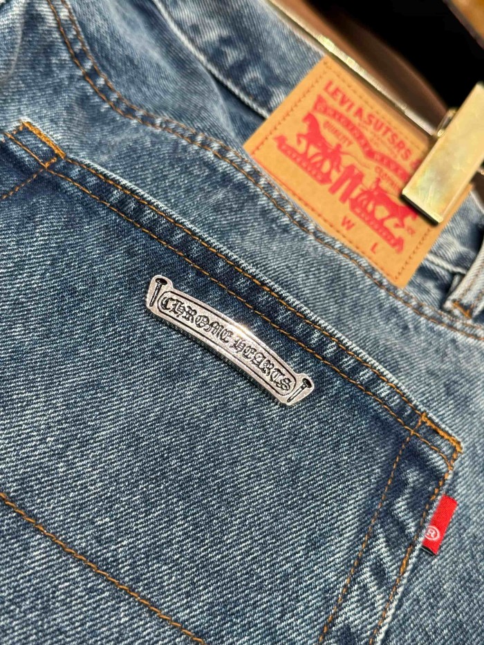 1:1 quality version  red cross leather appliqués washed jeans 28959518