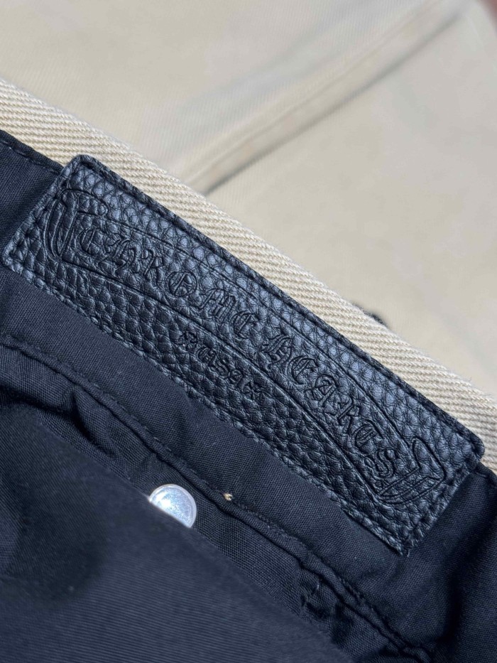 1:1 quality version  checkered pattern and black cross leather appliqués jeans 28959448