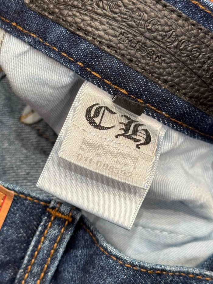 1:1 quality version  orange cross leather appliqués washed jeans 28959532