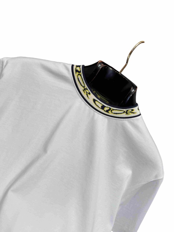 1:1 quality version Co-branded Letter Collar Contrast Embroidered Pattern T-Shirt 28961183