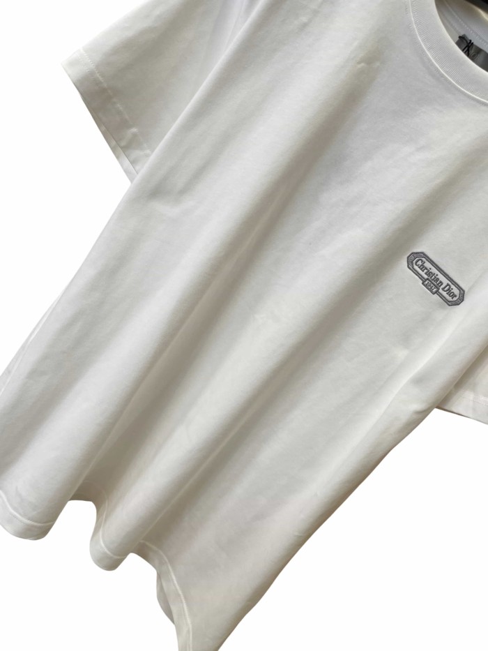 1:1 quality version Logo Embroidered Crew Neck T-shirt 3 colors 28960932