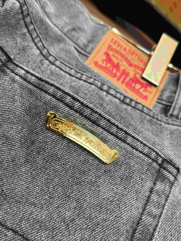 1:1 quality version  Cross Letter Print Applique Gold Label Jeans 28960927