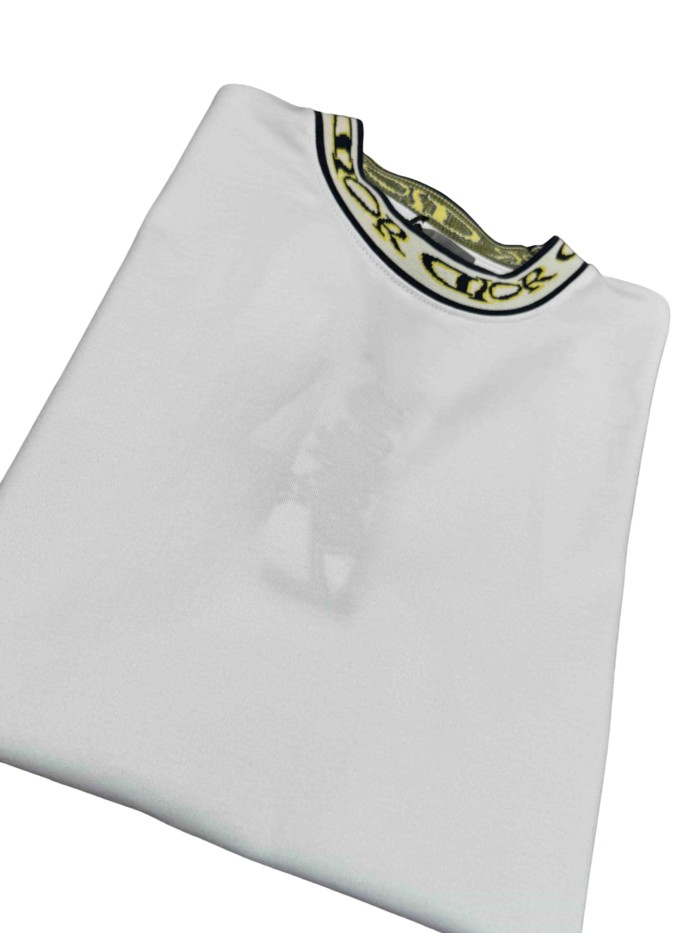 1:1 quality version Co-branded Letter Collar Contrast Embroidered Pattern T-Shirt 28961183