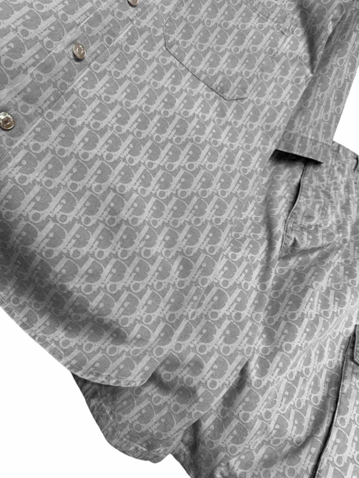 1:1 quality version All-Over Print Jacquard Lapel shirt & shorts set 28961282