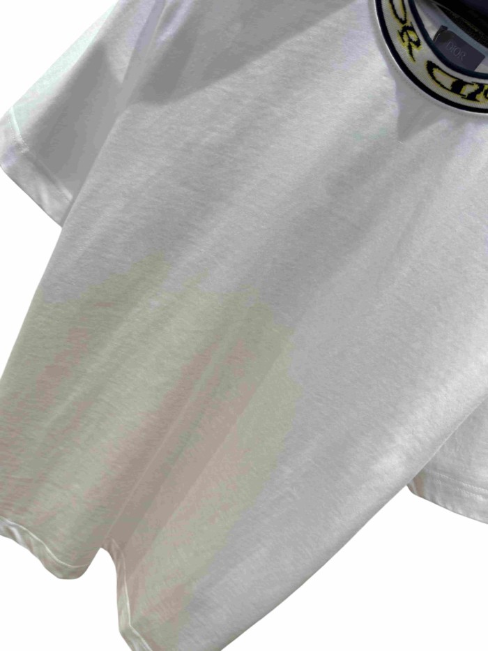1:1 quality version Co-branded Letter Collar Contrast Embroidered Pattern T-Shirt 28961183