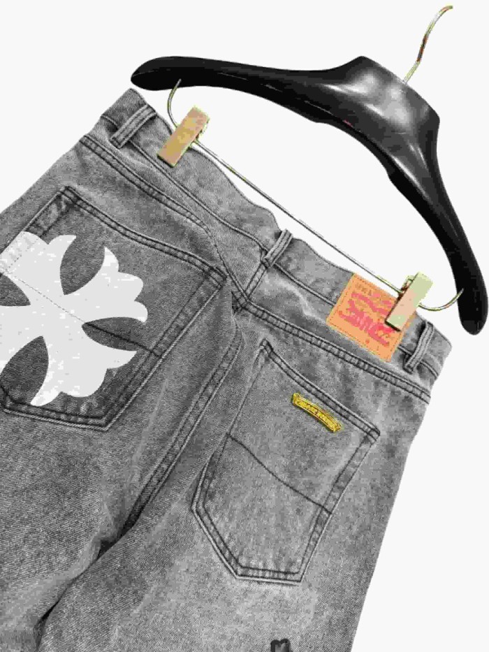 1:1 quality version  Cross Letter Print Applique Gold Label Jeans 28960927