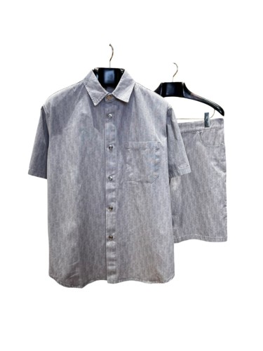 1:1 quality version All-Over Print Cotton Lapel shirt & shorts set 28961254