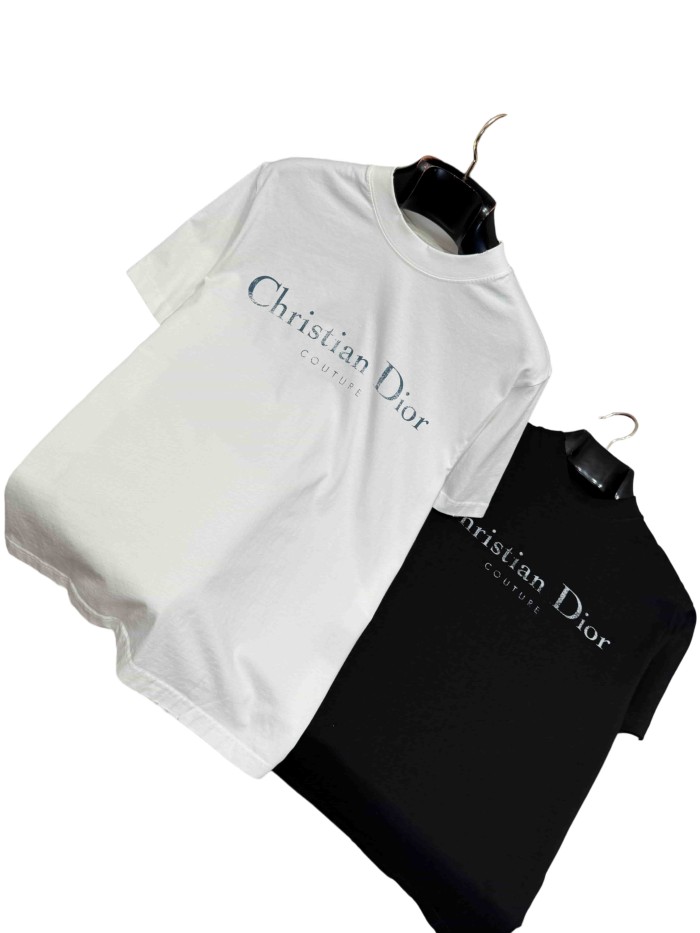 1:1 quality version Letter Vintage Cracked Print Washed T-Shirt 2 colors 28961190