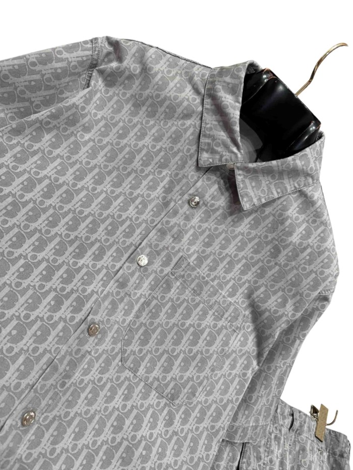 1:1 quality version All-Over Print Jacquard Lapel shirt & shorts set 28961282