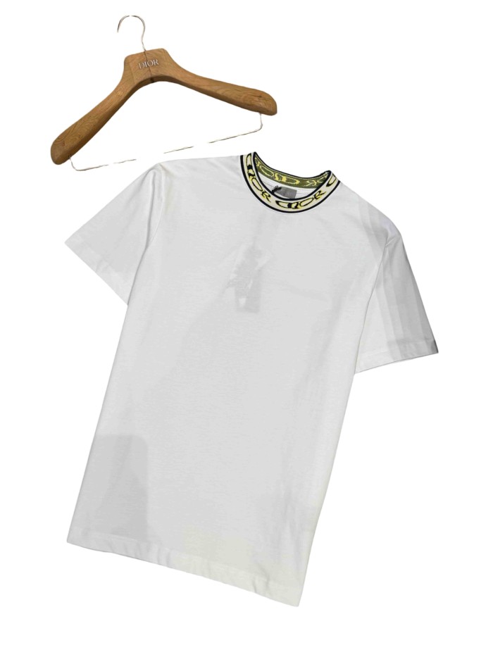 1:1 quality version Co-branded Letter Collar Contrast Embroidered Pattern T-Shirt 28961183