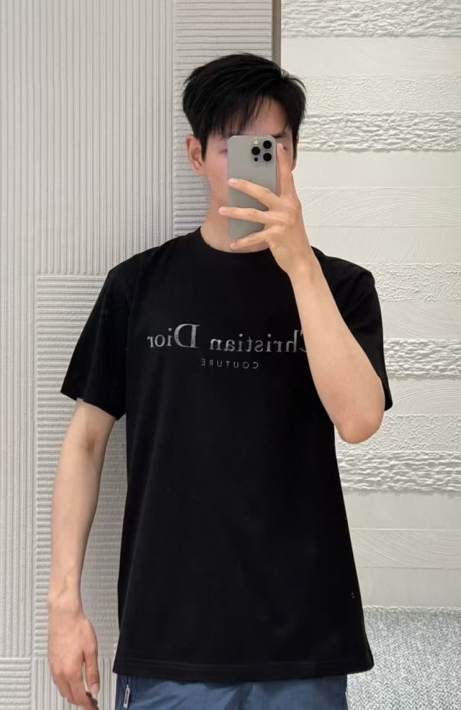 1:1 quality version Letter Vintage Cracked Print Washed T-Shirt 2 colors 28961190
