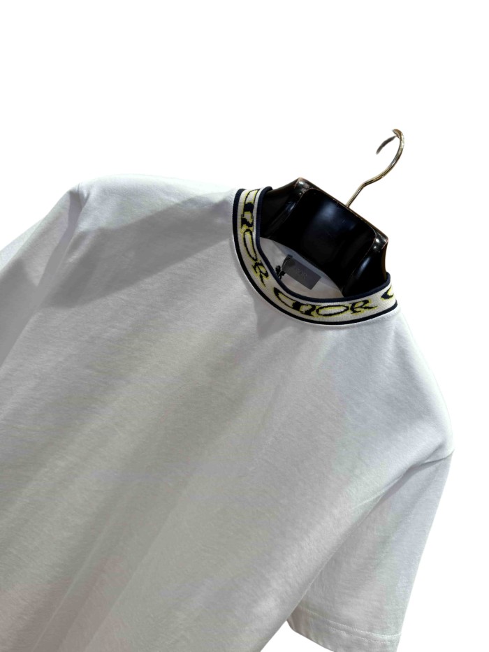 1:1 quality version Co-branded Letter Collar Contrast Embroidered Pattern T-Shirt 28961183