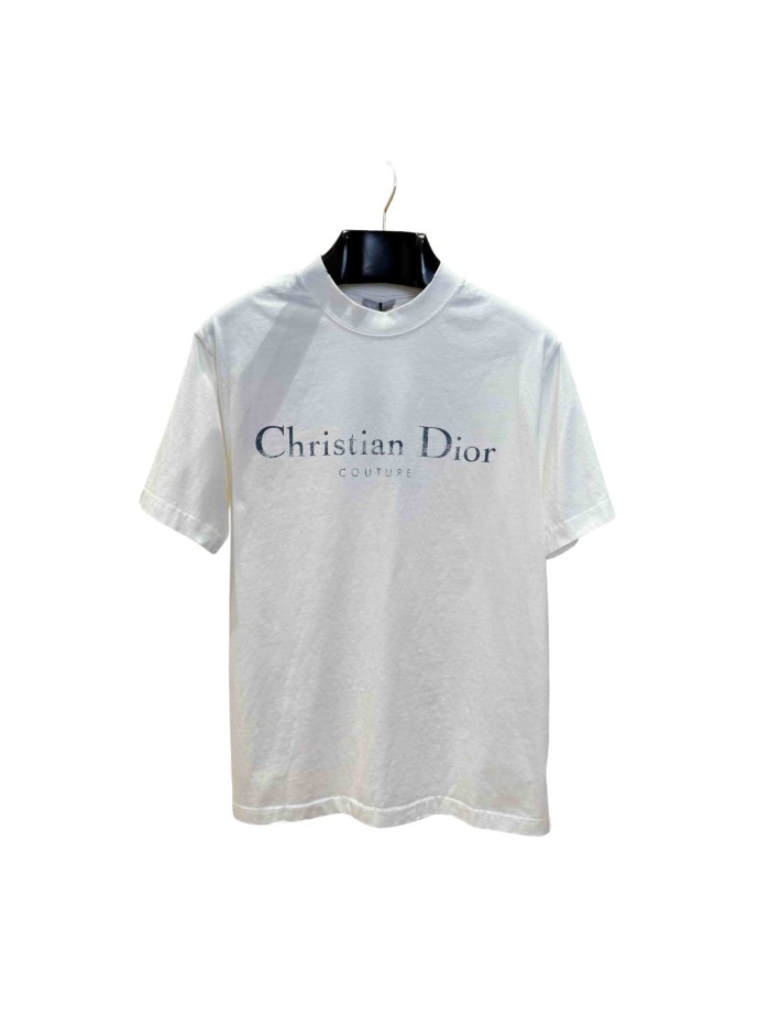 1:1 quality version Letter Vintage Cracked Print Washed T-Shirt 2 colors 28961190