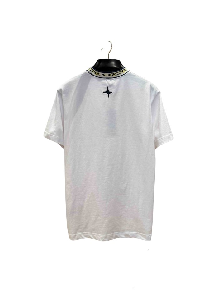 1:1 quality version Co-branded Letter Collar Contrast Embroidered Pattern T-Shirt 28961183