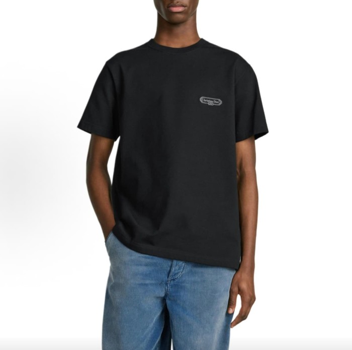 1:1 quality version Logo Embroidered Crew Neck T-shirt 3 colors 28960932