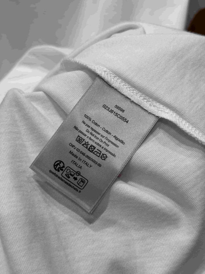 1:1 quality version Co-branded Letter Collar Contrast Embroidered Pattern T-Shirt 28961183