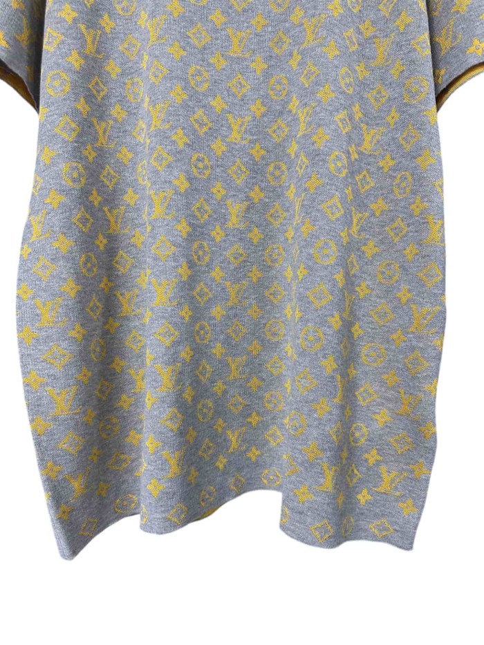 Orange Presbyopic Jacquard Mulberry Silk Knitted T-shirt 28963814
