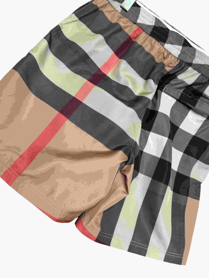 1:1 quality version Classic plaid stretch drawstring casual shorts 28968003