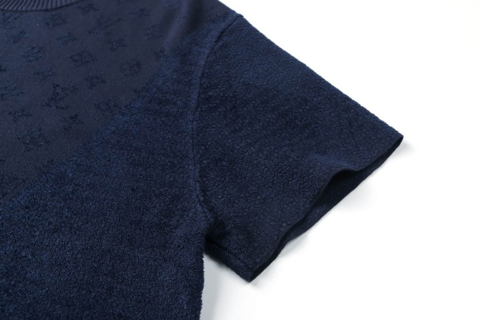 1:1 quality version Wool blend jacquard crew neck knitted T-shirt 2 colors 28964775