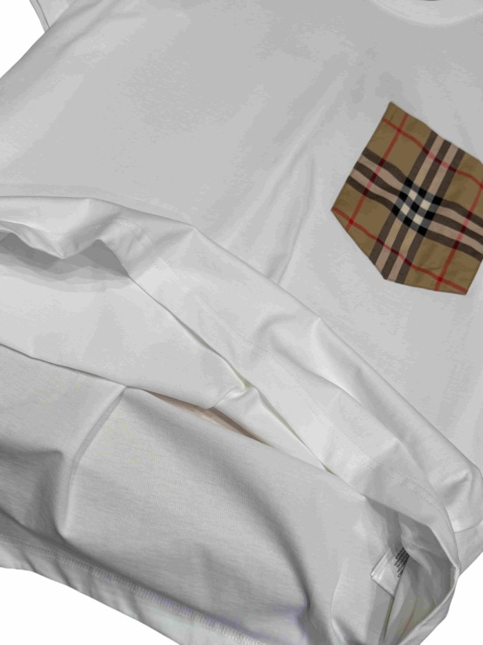 1:1 quality version  Plaid pocket crew neck T-shirt 2 colors 28967957